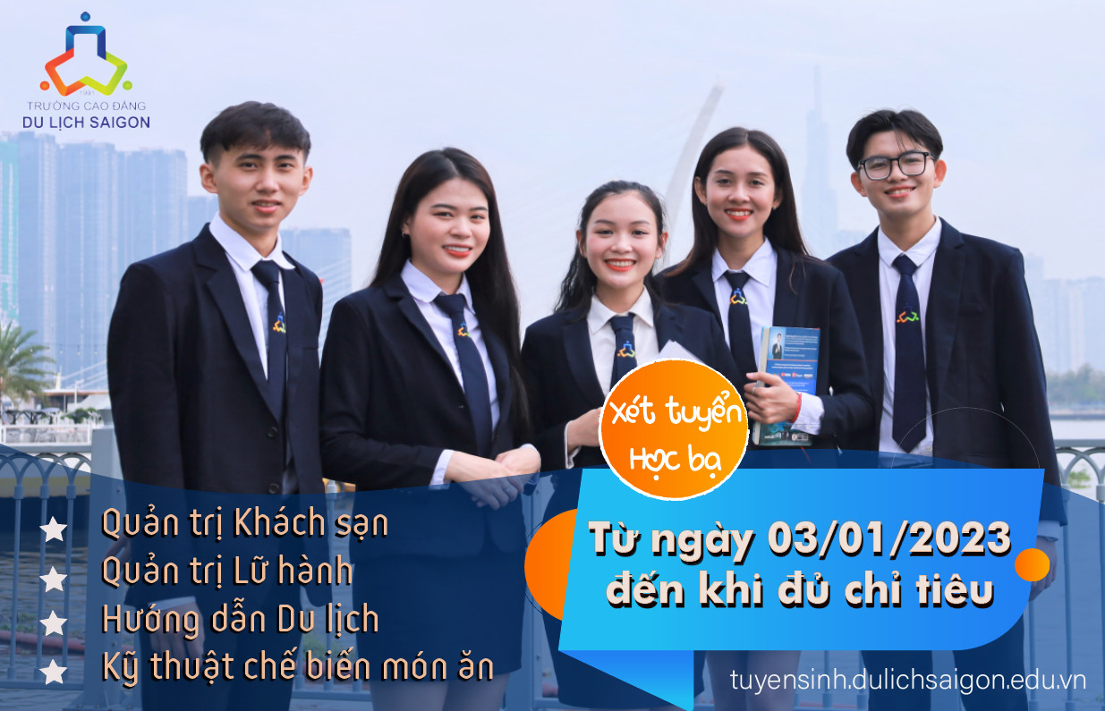 DLSG CÔNG BỐ 4 PHƯƠNG THỨC TUYỂN SINH NĂM 2023 - CĐ Du lịch Sài Gòn
