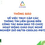 Thông báo về việc truy cập các thông tin liên quan đến công tác đảm bảo tổ chức hoạt động giáo dục nghề nghiệp (Số 08/TB-CĐDLSG-PĐT)