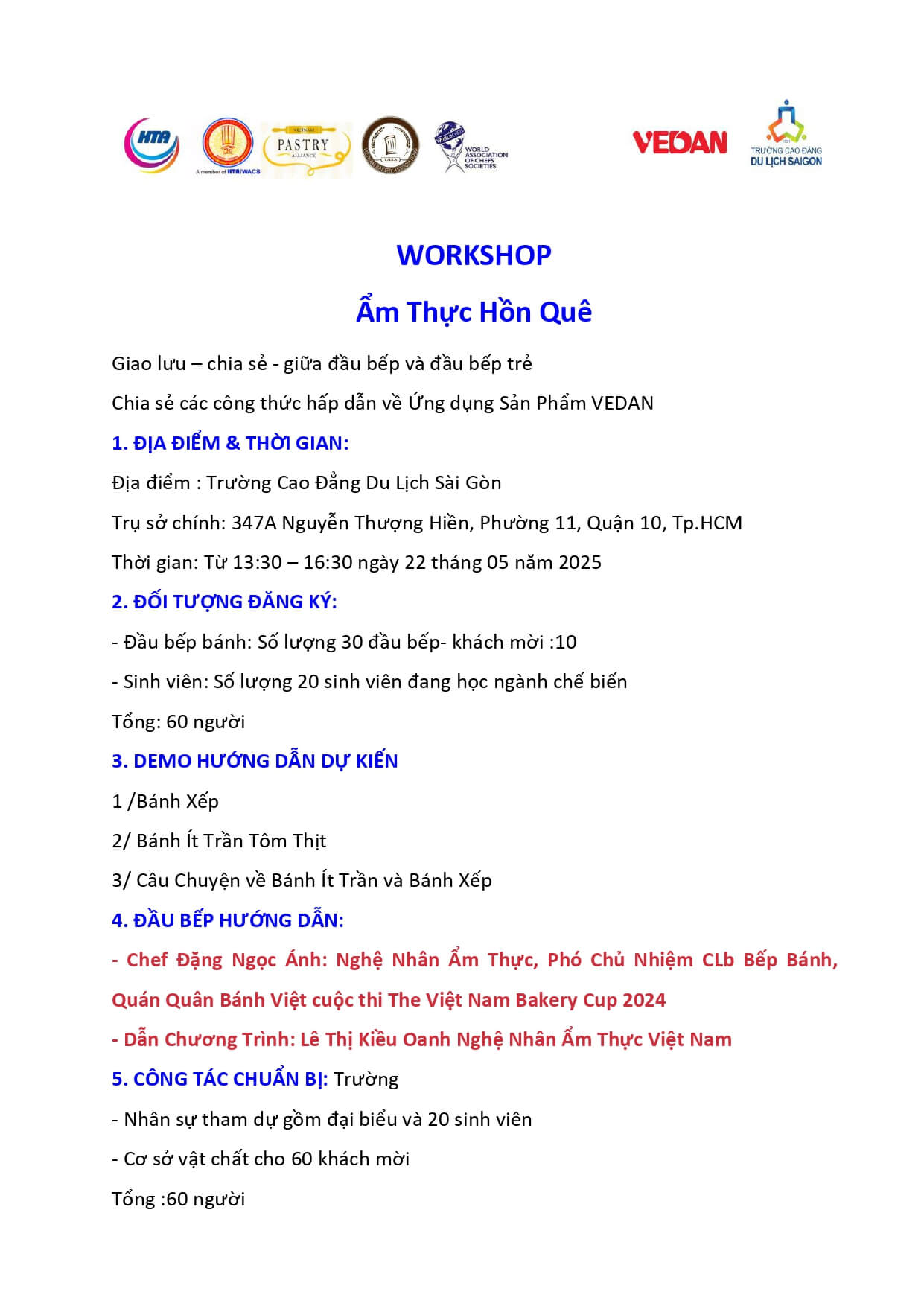 Workshop Ẩm thực - Hương quê