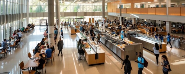 Cafeteria là quán ăn tự phục vụ, nơi khách hàng chủ động chọn món, thanh toán và thưởng thức bữa ăn trong không gian mở