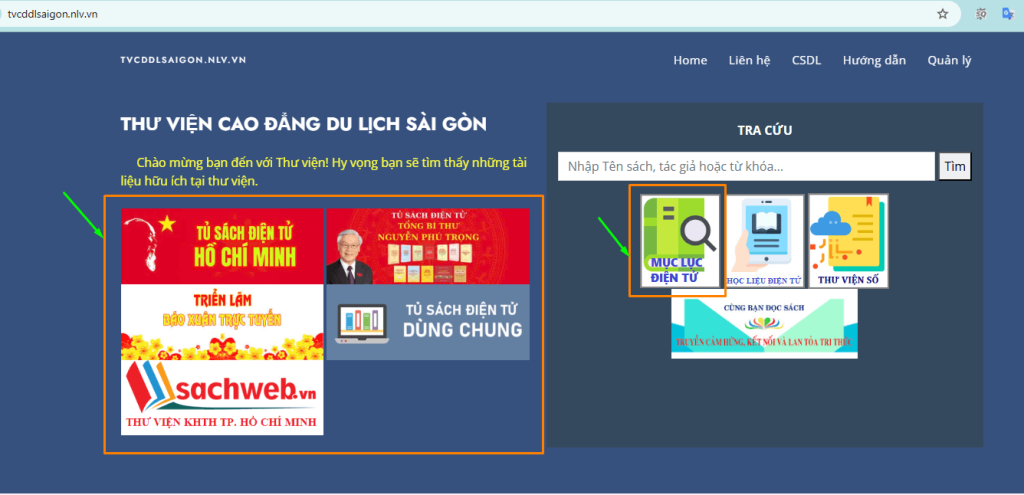 Ebook thư viện Trường Cao đẳng Du lịch Sài Gòn