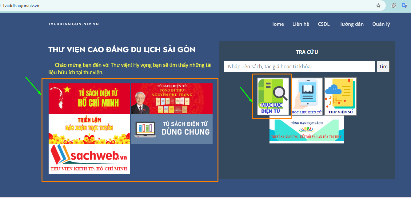Ebook thư viện Trường Cao đẳng Du lịch Sài Gòn