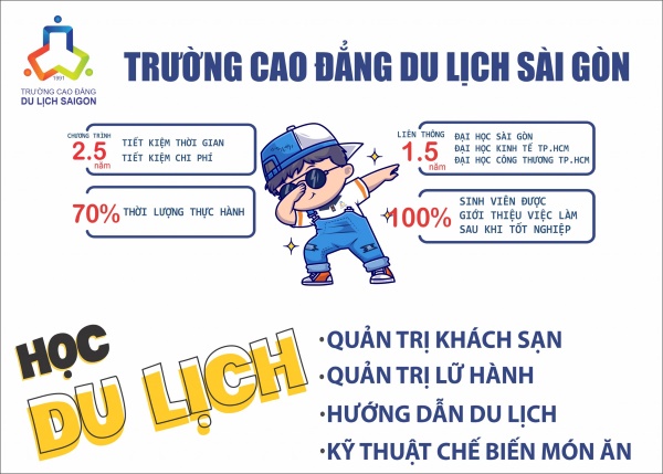 Năm 2026, Trường Cao đẳng Du lịch Sài Gòn tiếp tục tuyển sinh cao đẳng chính quy các ngành thuộc khối Du lịch – Dịch vụ