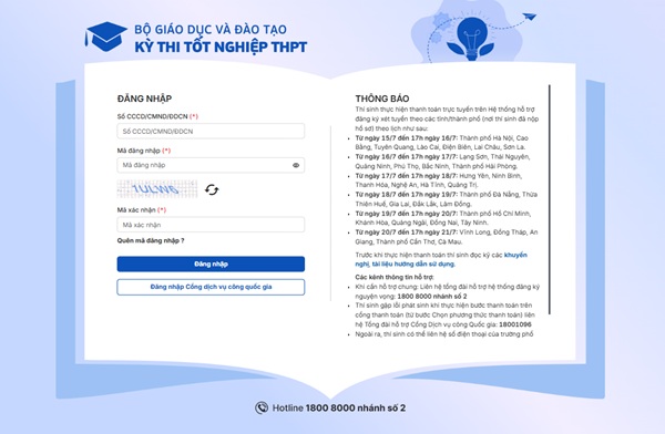 Thí sinh tự do cần hoàn tất thủ tục cấp tài khoản trước khi đăng ký nguyện vọng