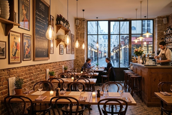 Bistro truyền thống thường hướng đến sự giản dị và mức giá tương đối dễ tiếp cận